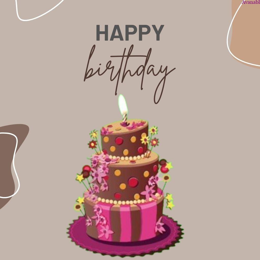 3 brown layer cake design birthday wishes