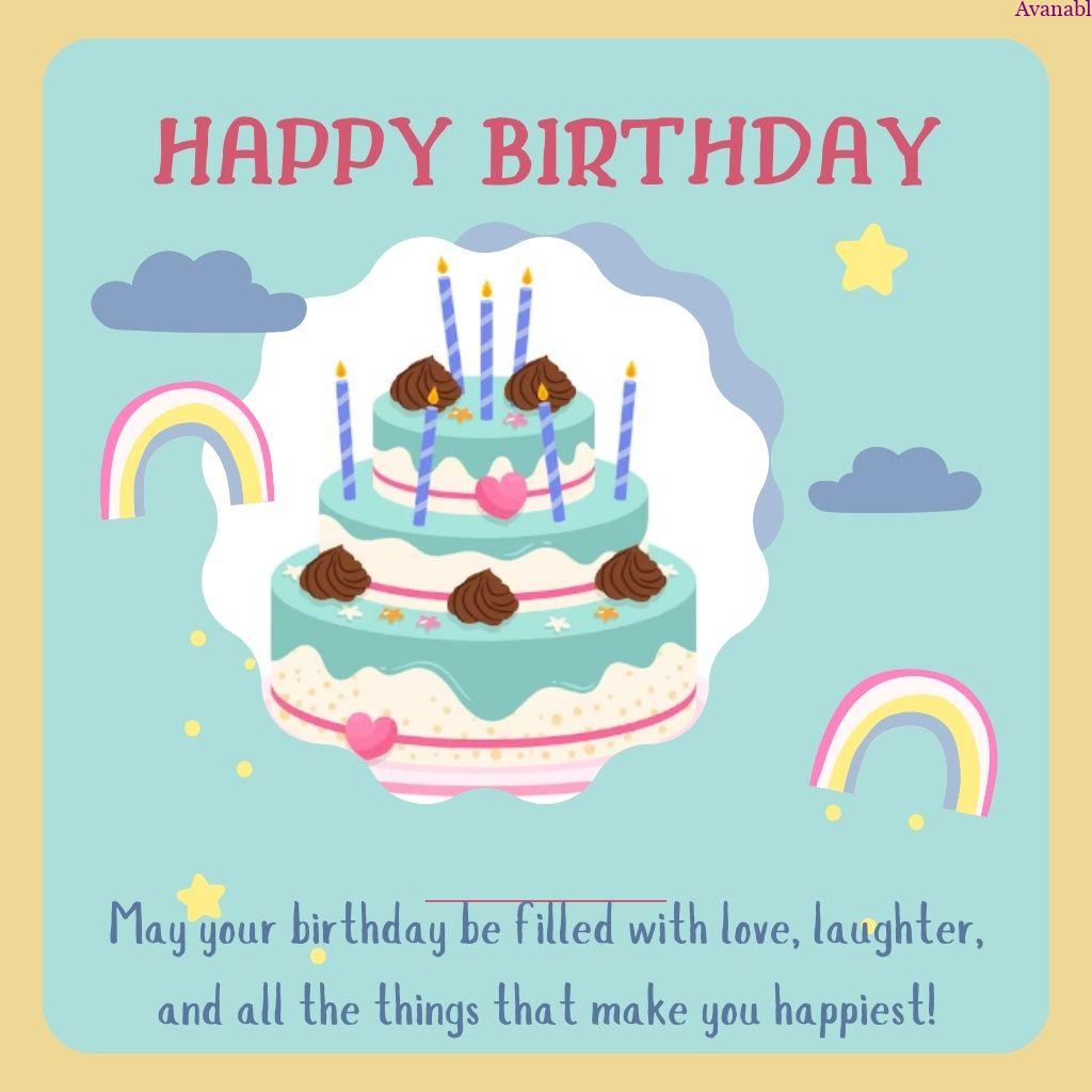 celeste background and celeste cake birthday wishes
