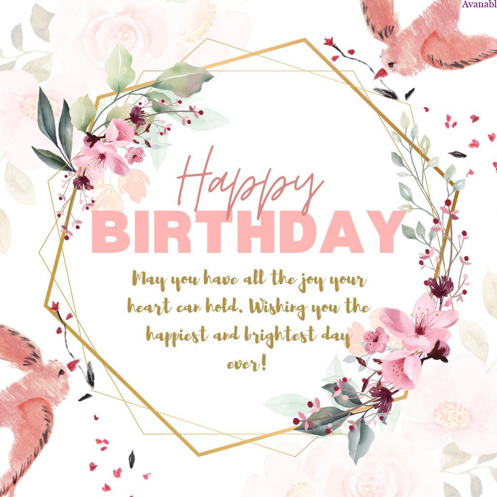 Flower and bamboo framing birthday wishes