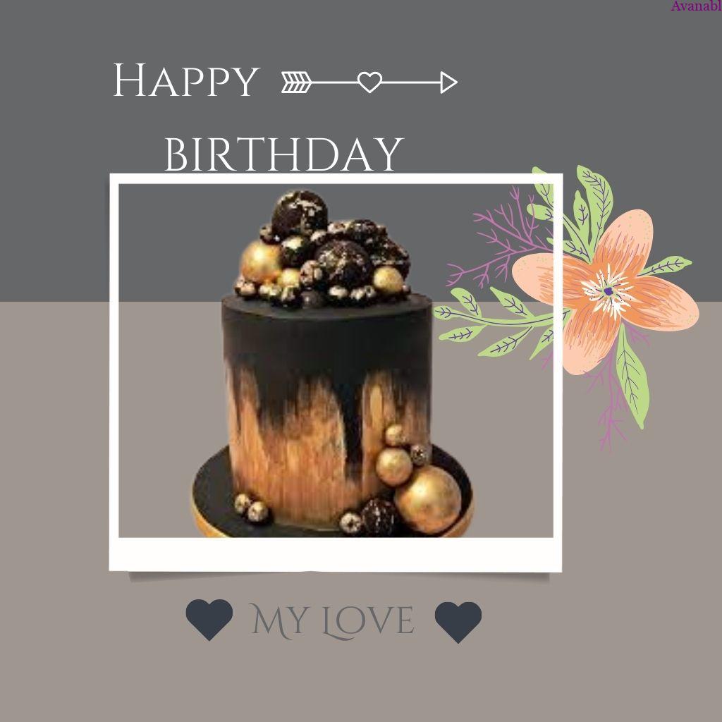 simple 2 shade background and brown-golden color cake