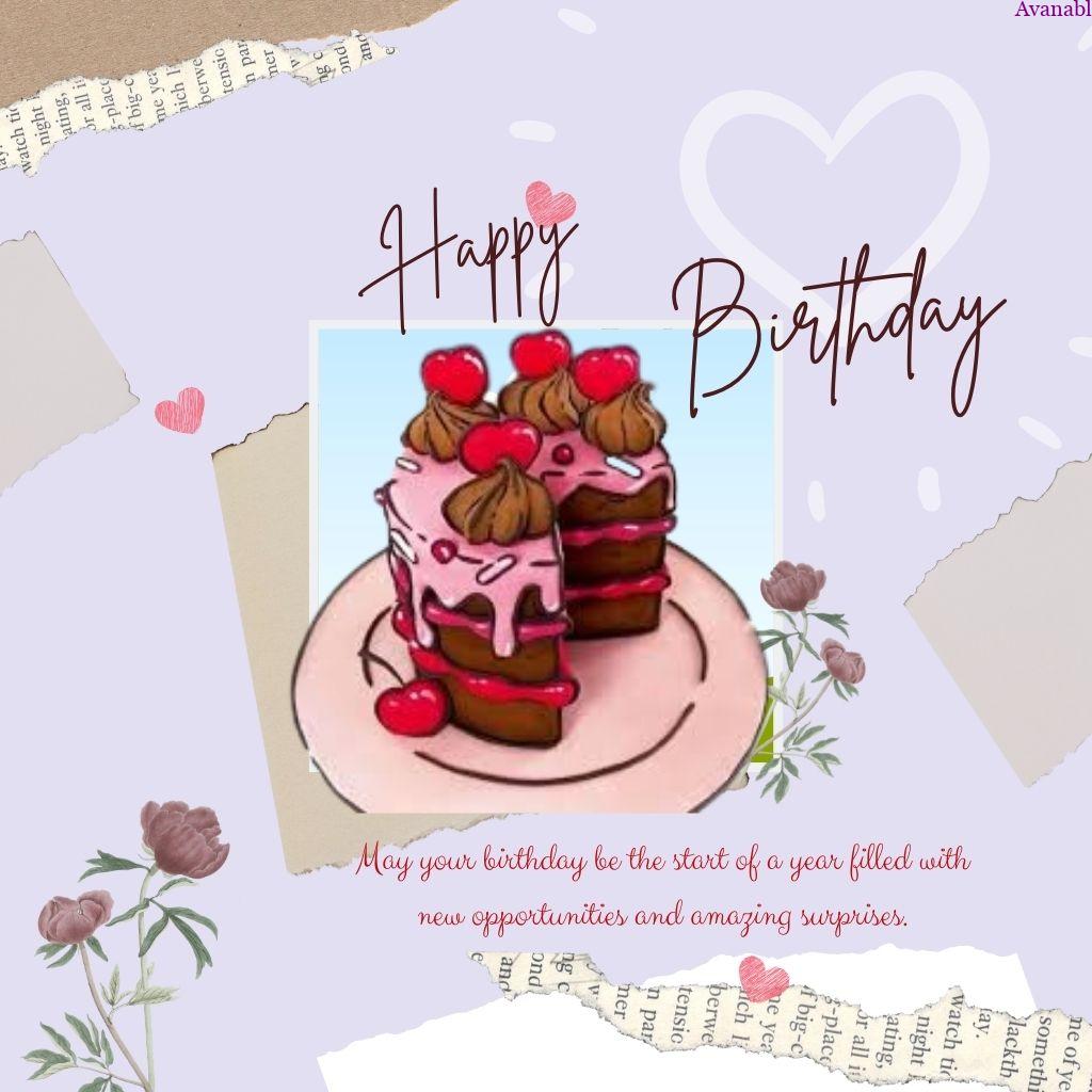 Animated cut cake and background