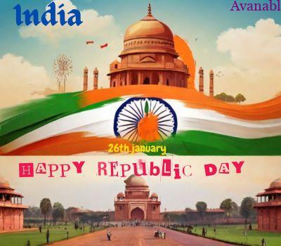 Historical place and India flag republic day image