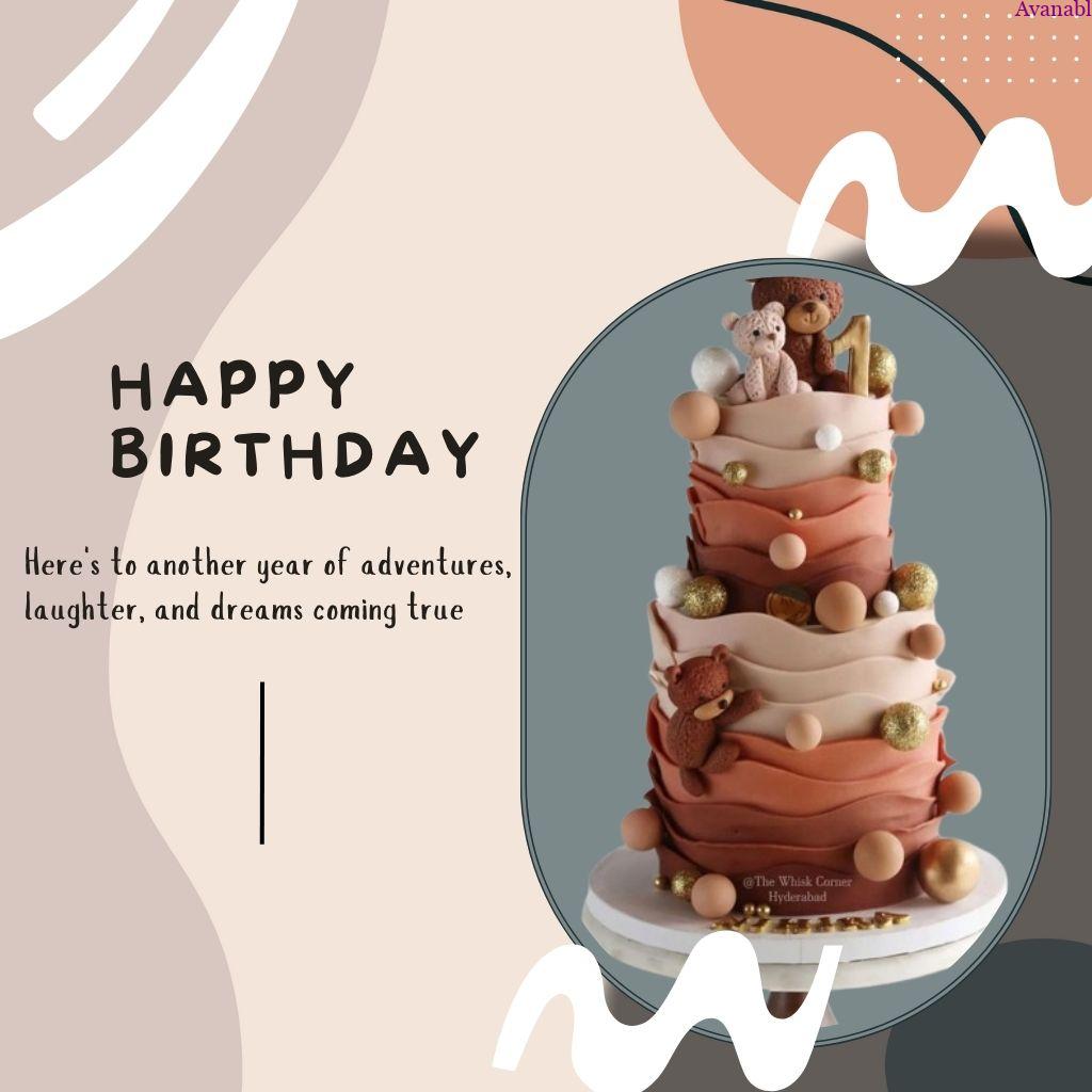 beautiful  multi layer brown cake with light brown background design