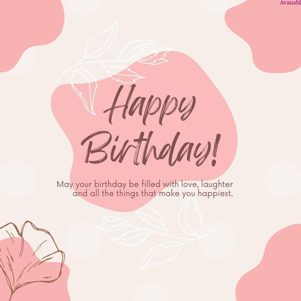 Abstract corner and central paint with birthday wish
