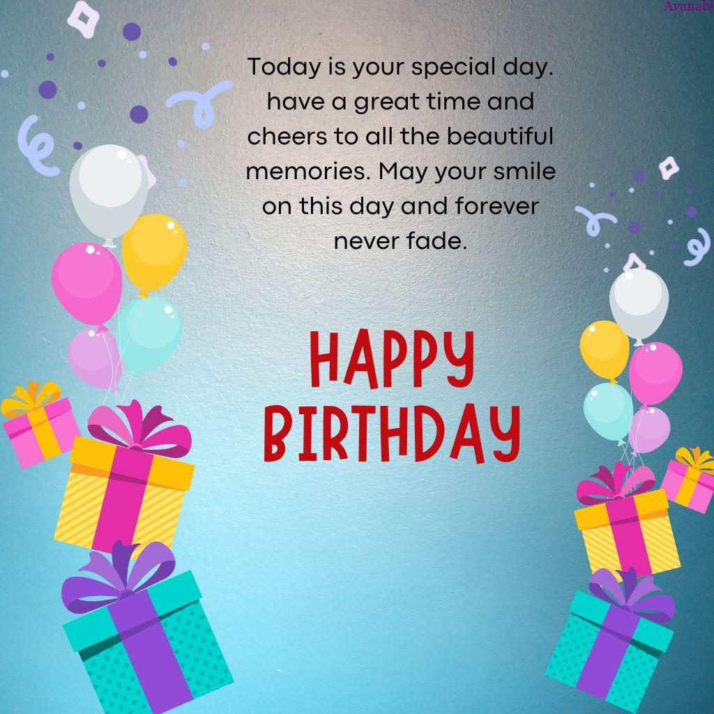 gifts and balloon birthday wishes