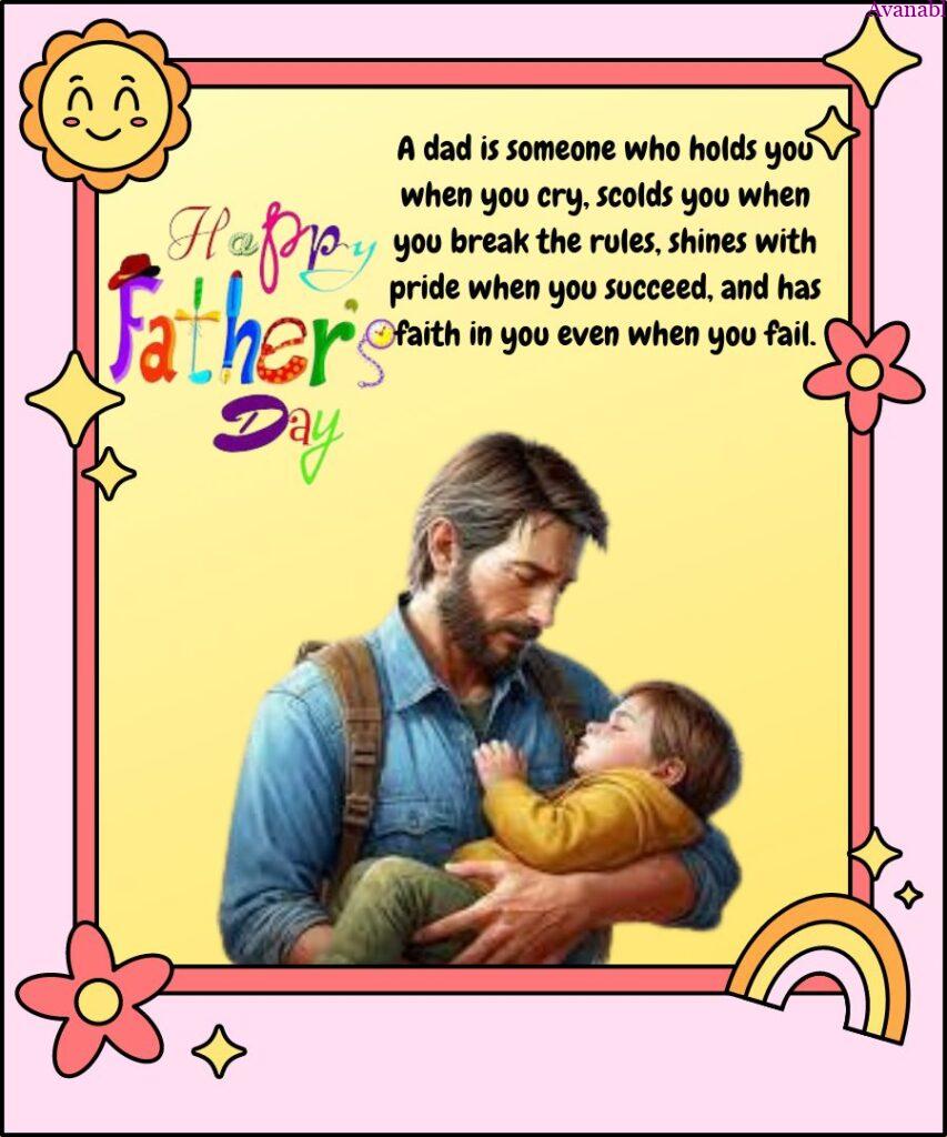 Father hold his son father day wishes
