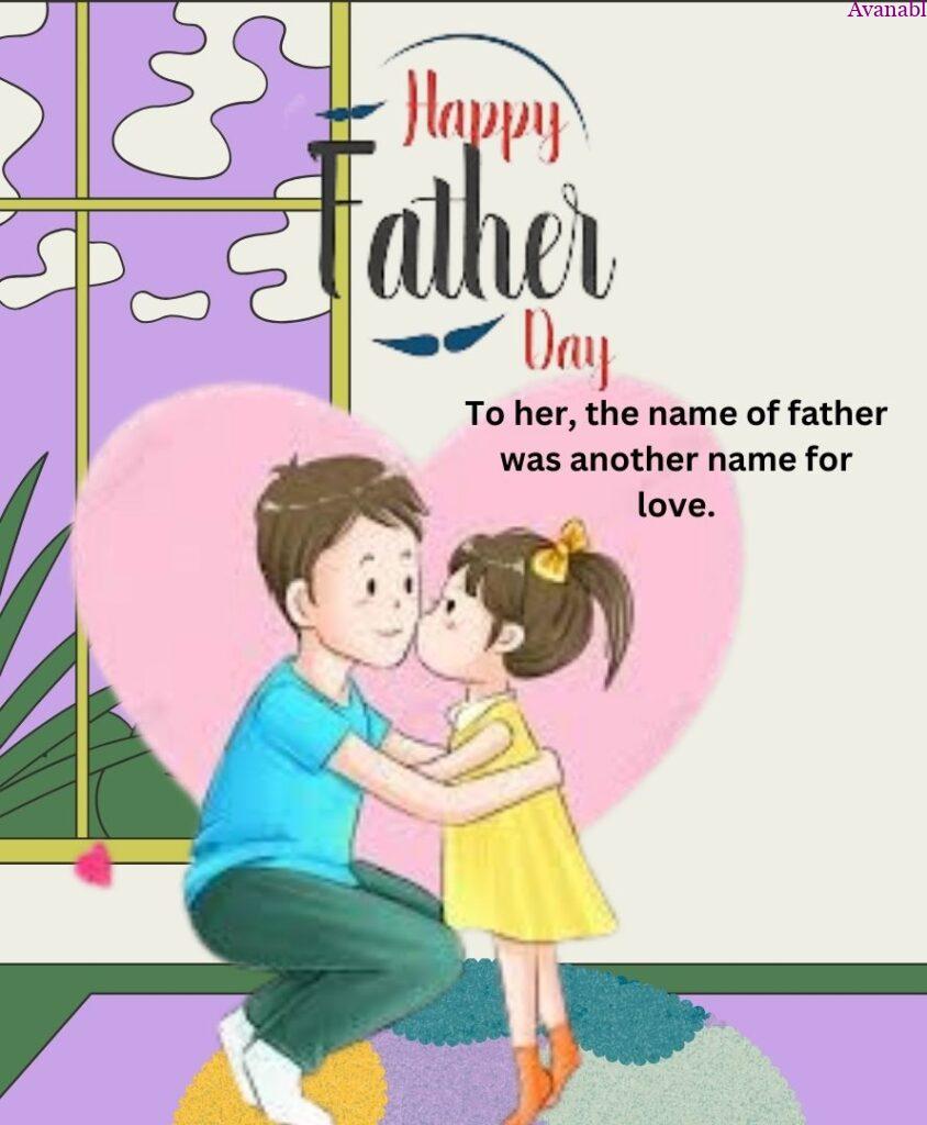 A picture of a Daughter kiss his father and wishes image