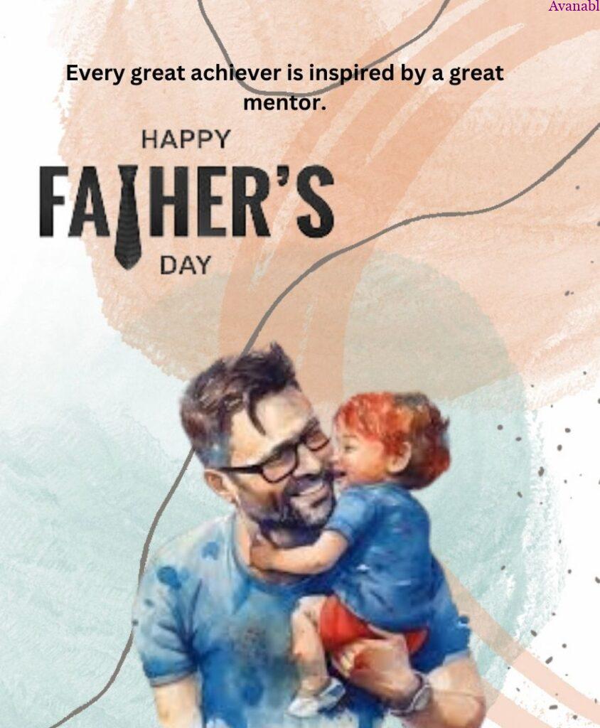 A picture of the child kissing the father as the father picks up his child with colorful background behind