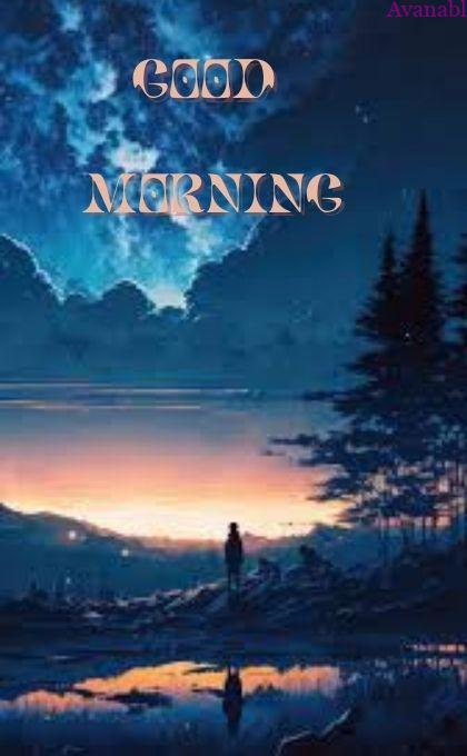 A man standing, sunrise over the mountain morning wishes image