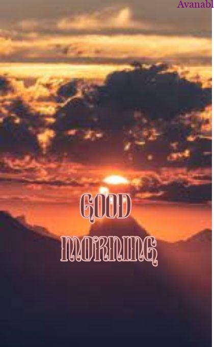 Orange yellow clouds sunrise morning wishes image