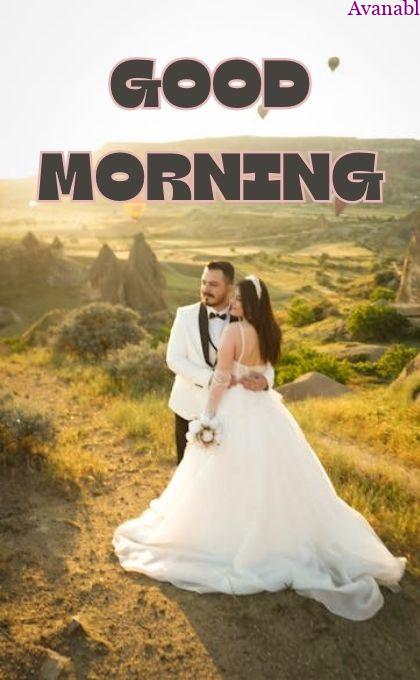 Wedding Couple With a nature morning wishes image