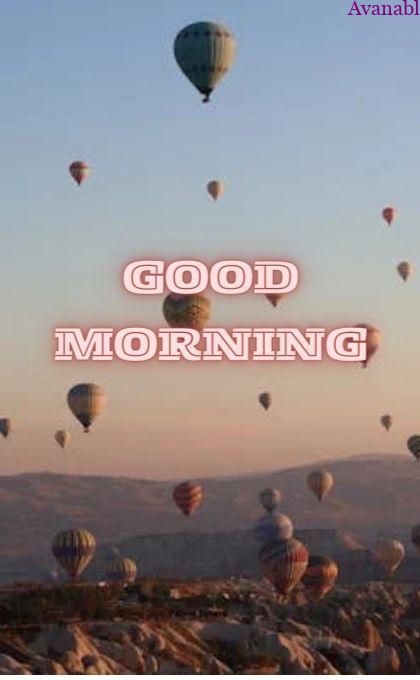 Hot air balloon in the morning