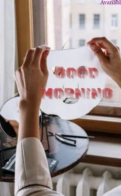 morning wishes on face mask