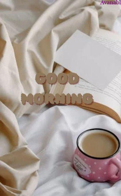 mug and paper on blanket morning wish