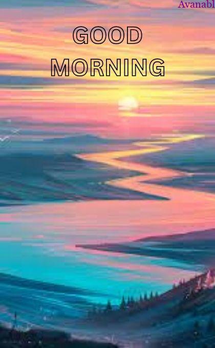 Zig Zag rive with sun rise  morning image