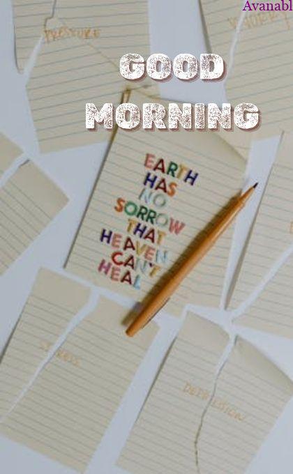 Quotes written on paper with morning wish
